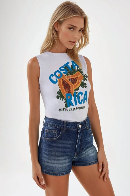 Hoge Taille Verwoeste Denim Shorts - Image 5