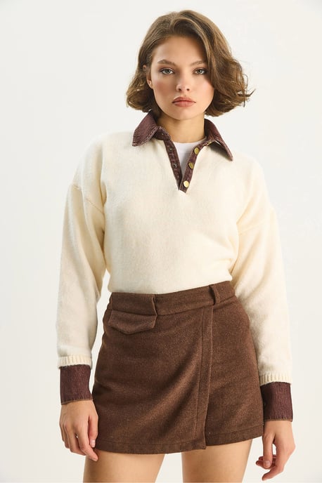 Hoge Taille Strakke Mini Shorts met Zak - Image 2
