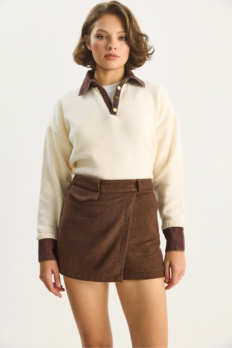 Hoge Taille Strakke Mini Shorts met Zak - Image 3