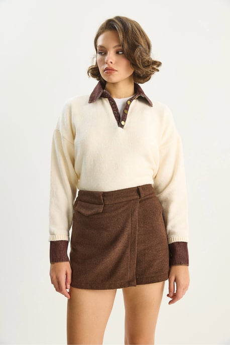 Hoge Taille Strakke Mini Shorts met Zak - Image 4