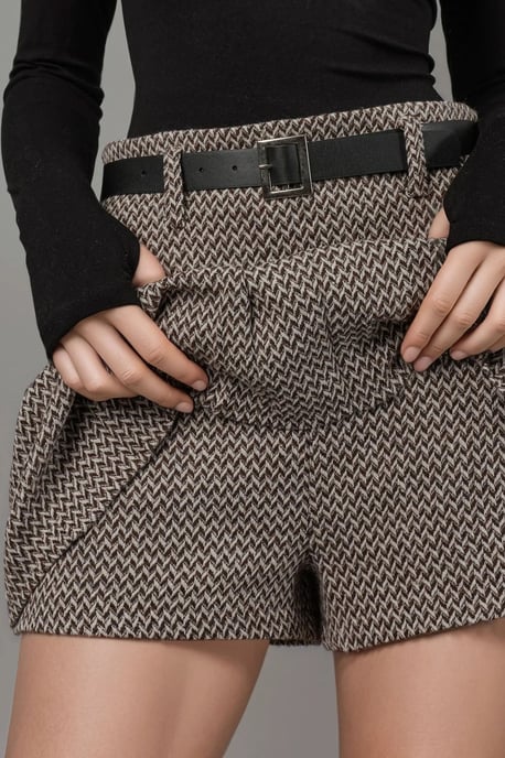 Hoge Taille Gelaagde Mini Skorts - Image 2