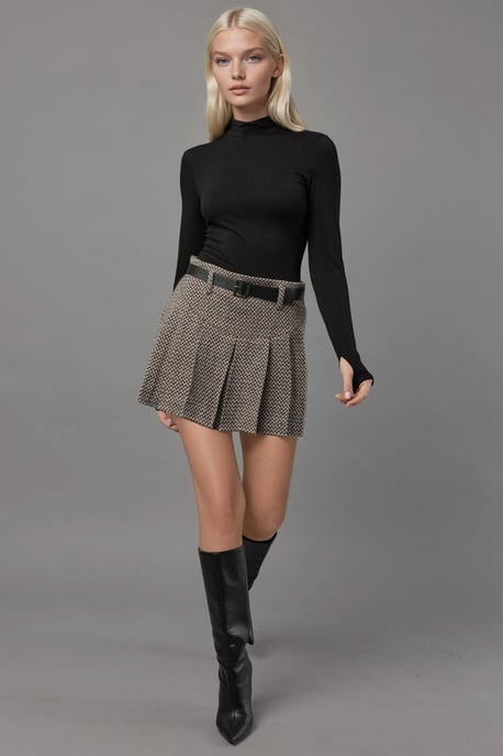 Hoge Taille Gelaagde Mini Skorts - Image 4