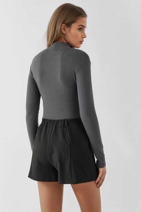 Hoge Taille Mini Skorts met Dubbele Splits - Image 3