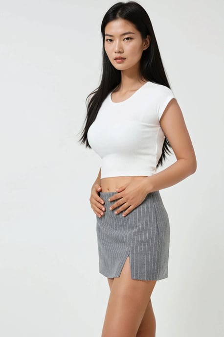 Gestreepte Mini Skorts met Split Detail - Image 4