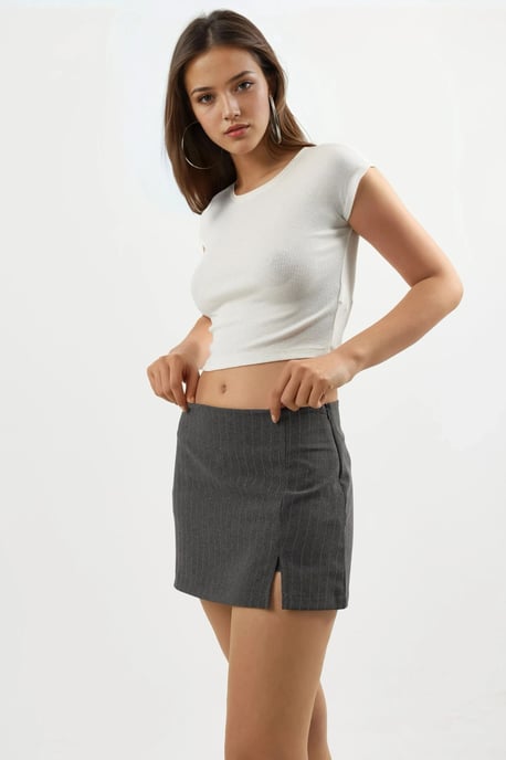 Gestreepte Mini Skorts met Sleufdetail - Image 4