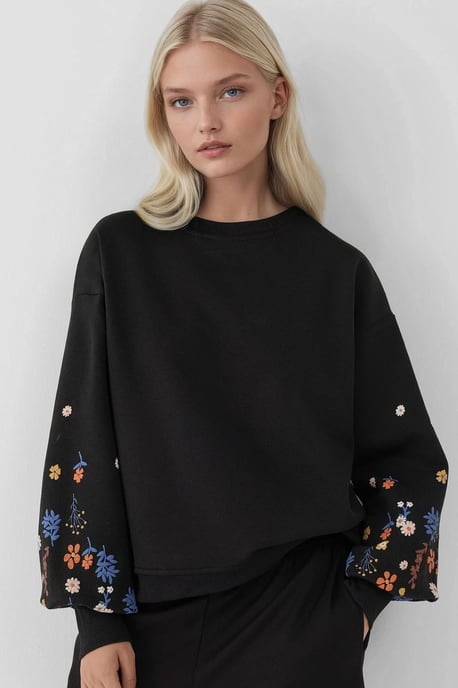 Bedrukte Lange Mouwen Crew Neck Sweatshirt - Image 1
