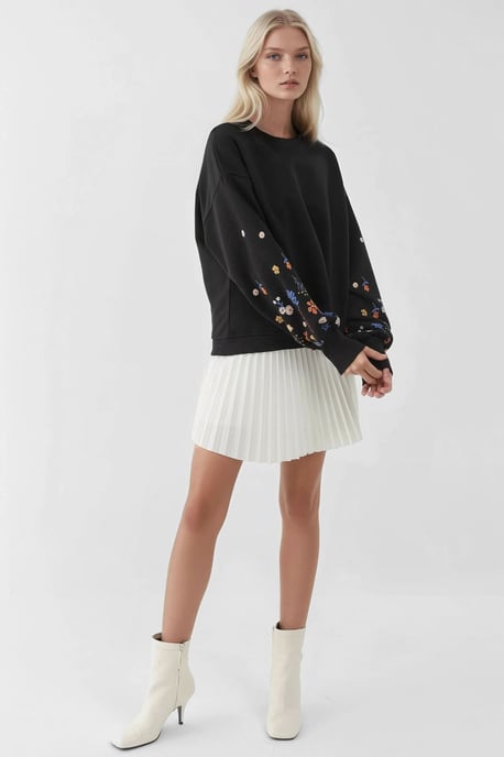 Bedrukte Lange Mouwen Crew Neck Sweatshirt - Image 3