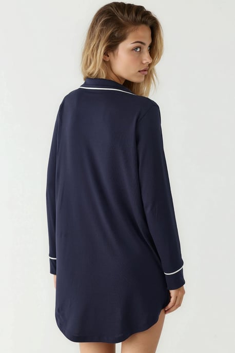 Extra Zachte Touch Ontspannen Pasvorm Mini Loungejurk met Shirtkraag - Image 4