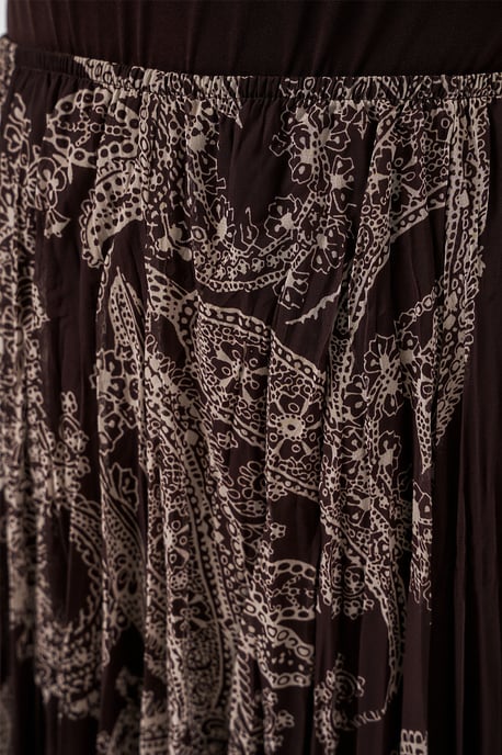 Hoge Taille A-Lijn Midi Rok in Paisleyprint - Image 6
