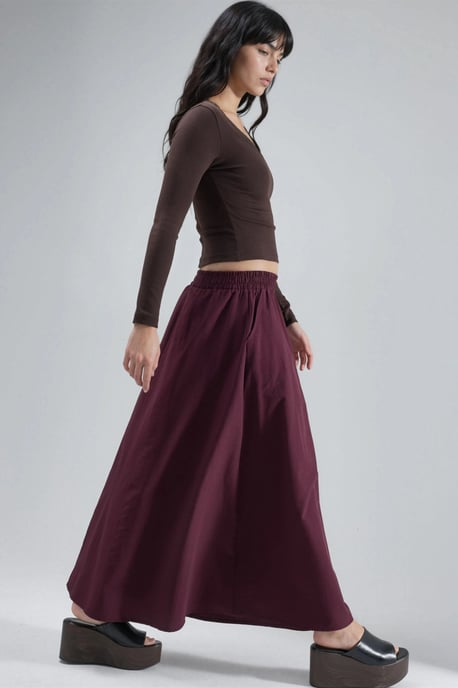 Elastische Taille Midi Rok met Zakken - Image 4