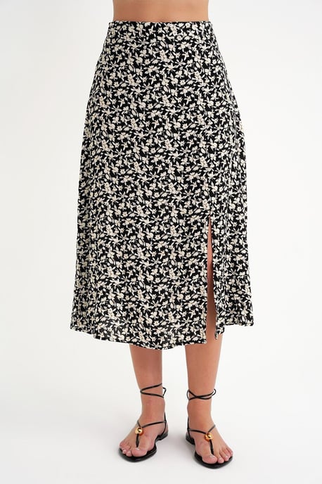 High-Waisted Bloemen Midi Rok - Image 4