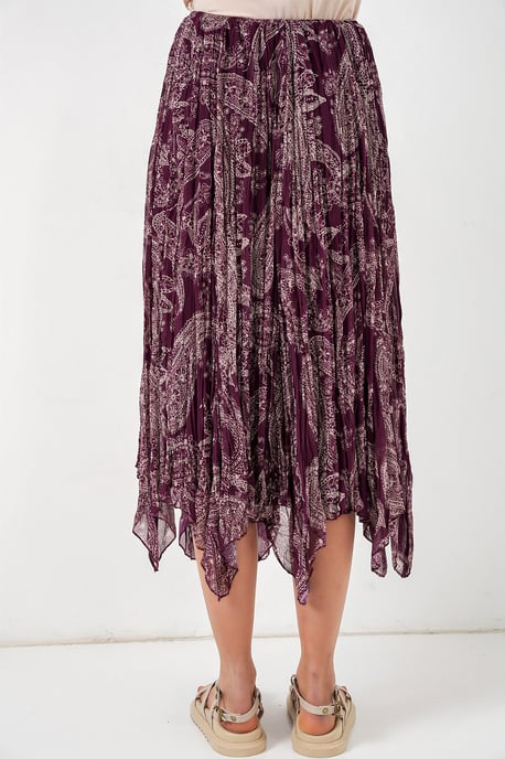 Hoge Taille A-Lijn Midi Rok in Paisleyprint - Image 6