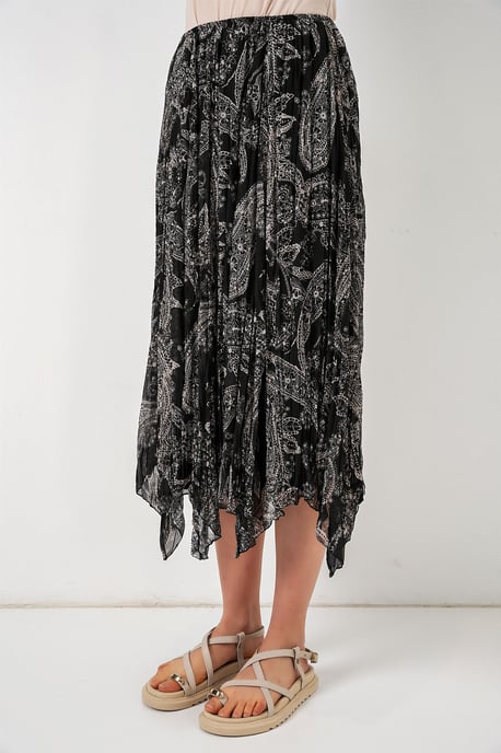 Hoge Taille A-Lijn Midi Rok in Paisleyprint - Image 4