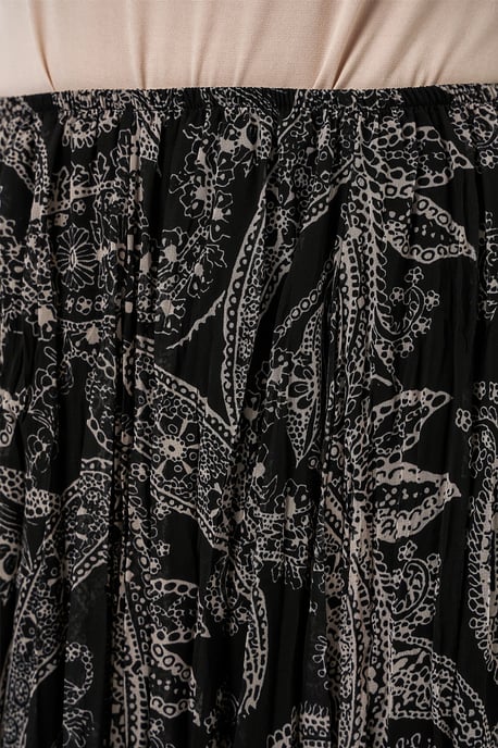 Hoge Taille A-Lijn Midi Rok in Paisleyprint - Image 5