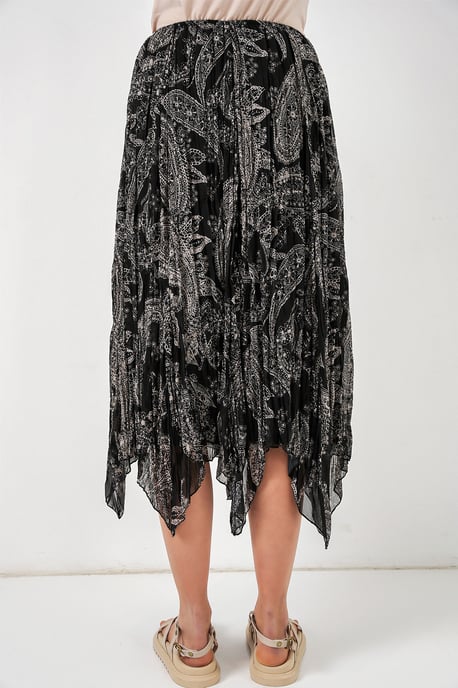 Hoge Taille A-Lijn Midi Rok in Paisleyprint - Image 6