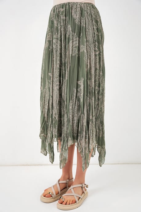 Hoge Taille A-Lijn Midi Rok in Paisleyprint - Image 4