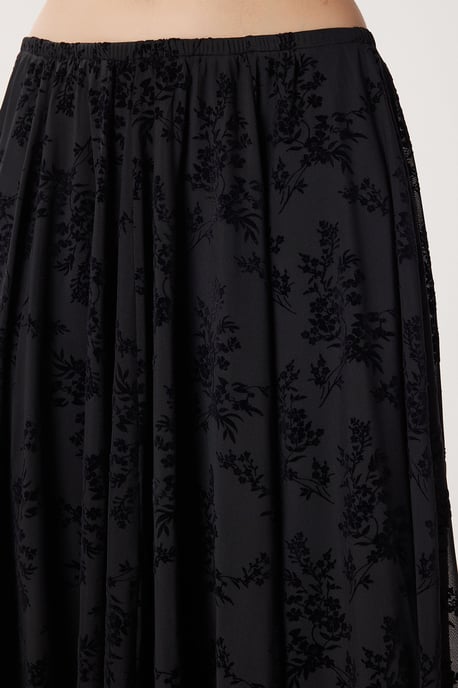 Hoge Taille Bloemen Midi A-Lijn Rok - Image 5
