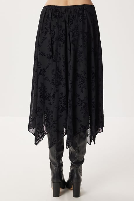 Hoge Taille Bloemen Midi A-Lijn Rok - Image 6