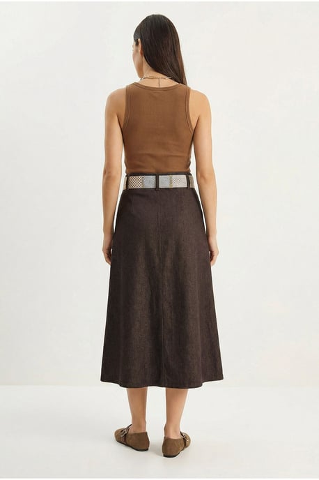 Hoge Taille Midi Rok met Split - Image 5