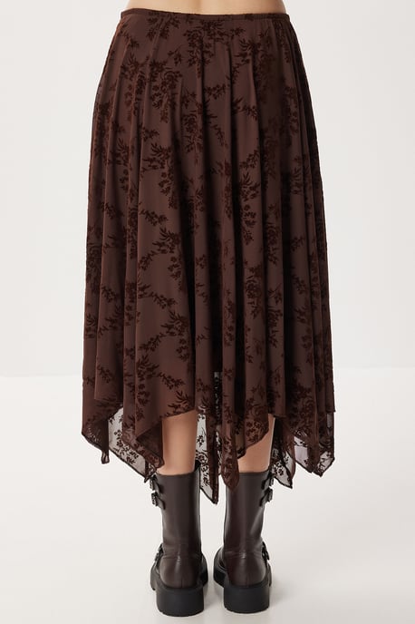Hoge Taille Bloemen Midi A-Lijn Rok - Image 6
