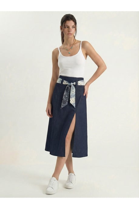 Hoge Taille Midi Rok met Split - Image 4