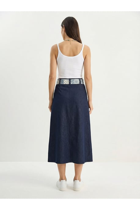 Hoge Taille Midi Rok met Split - Image 5