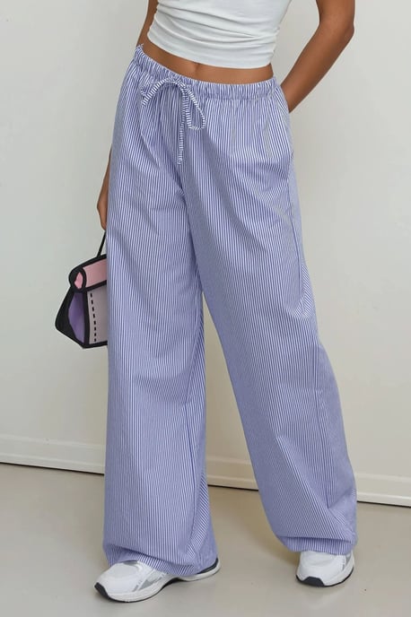 Elastische Taille Gestreepte Katoenen Loungebroeken - Image 1