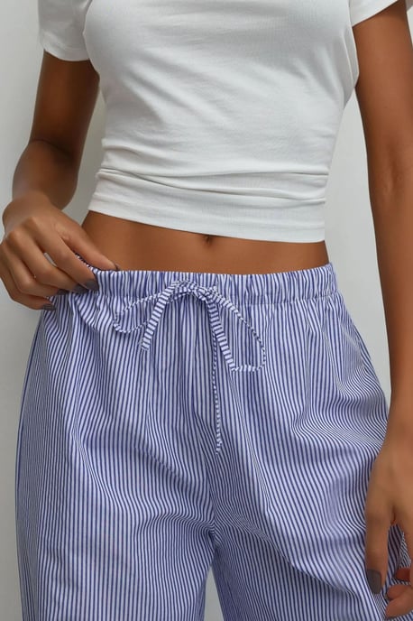 Elastische Taille Gestreepte Katoenen Loungebroeken - Image 3