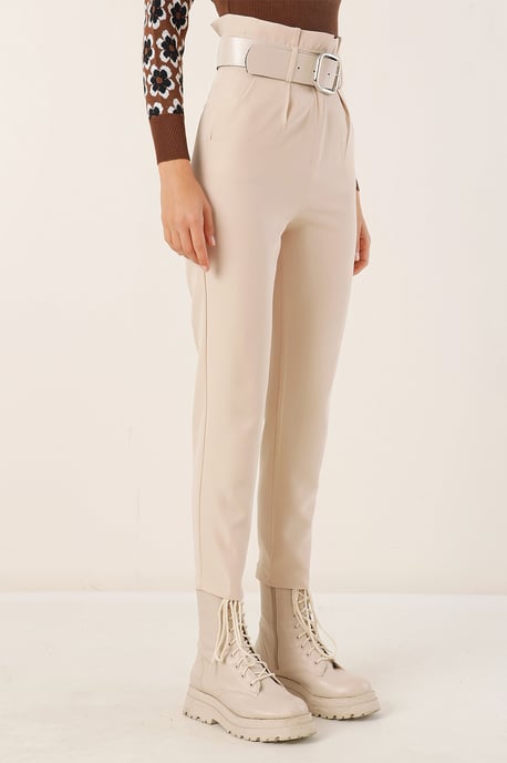 Enkel lengte rechte broek met strik - Image 3