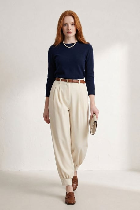 Geknoopte Tailored Broek met Ceintuurlus - Image 1