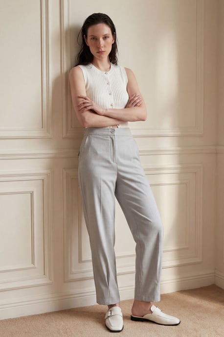 Hoge Taille Rechte Pantalons met Zakken - Image 5