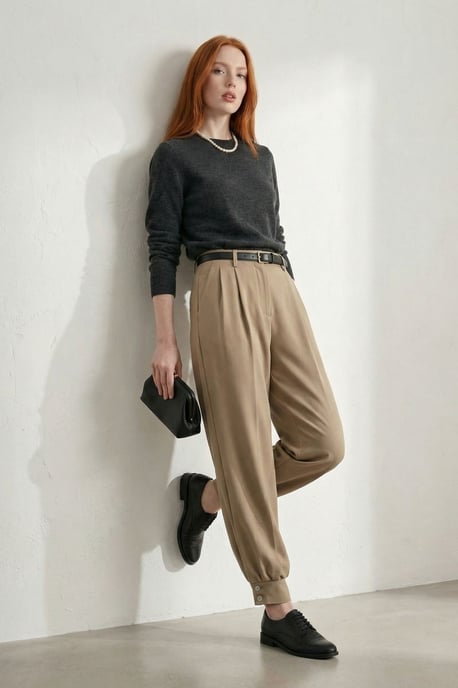 Geklede Broek met Ceintuur en Knopen - Image 6