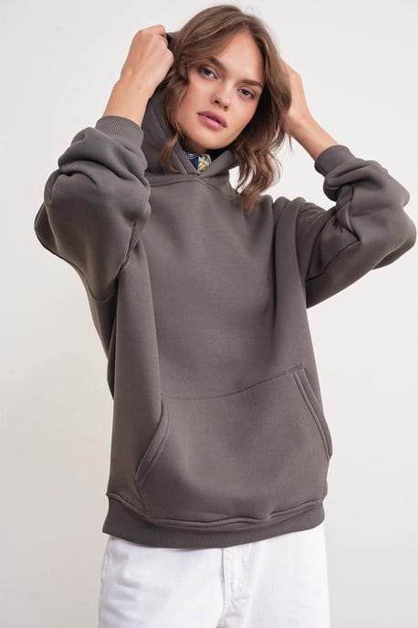 Oversized Hooded Sweatshirt met Zak - Image 3