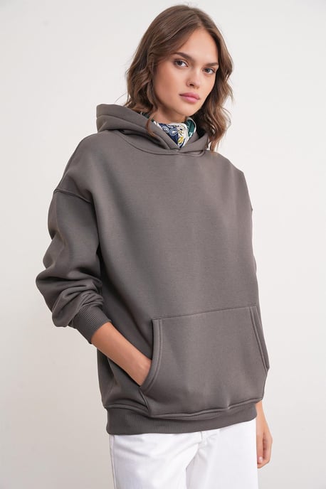 Oversized Hooded Sweatshirt met Zak - Image 4
