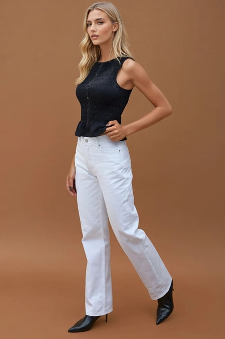 Hoge Taille Rechte Jeans - Image 2