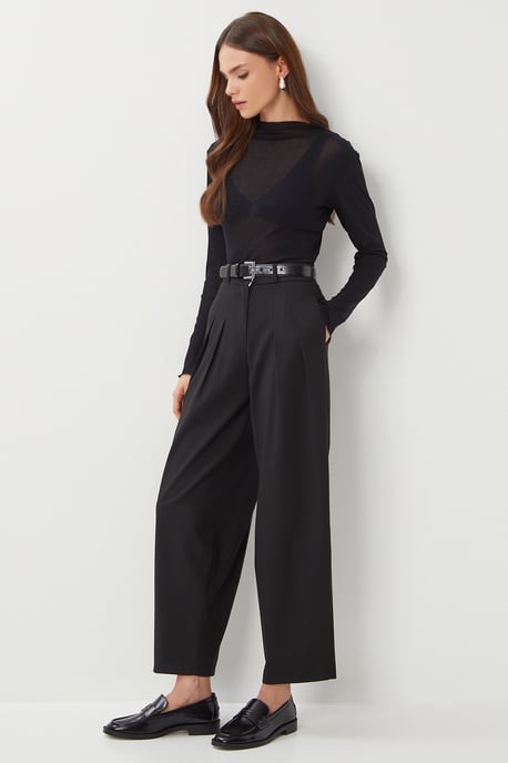 Hoge Taille Plissé Tailored Broek - Image 3