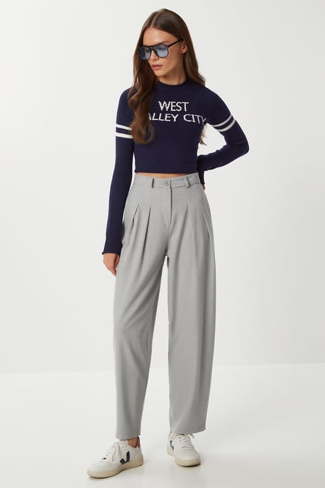 Hoge Taille Plissé Tailor-made Broek - Image 2