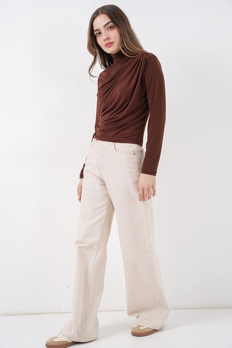 Aansluitende colblouse met drapeer-detail - Image 2