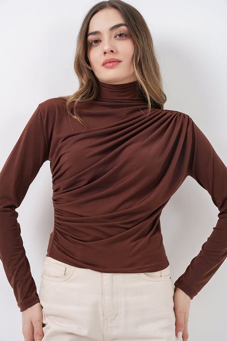 Aansluitende colblouse met drapeer-detail - Image 4