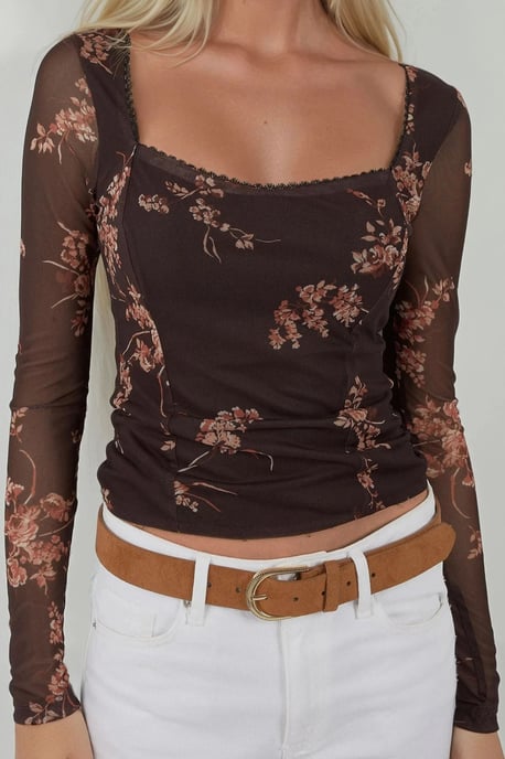 Hartkraag Gedrukt Langsleeve T-shirt - Image 2