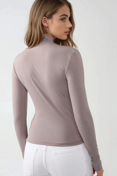 Hoogste Kraag Drapé Detail Blouse - Image 4