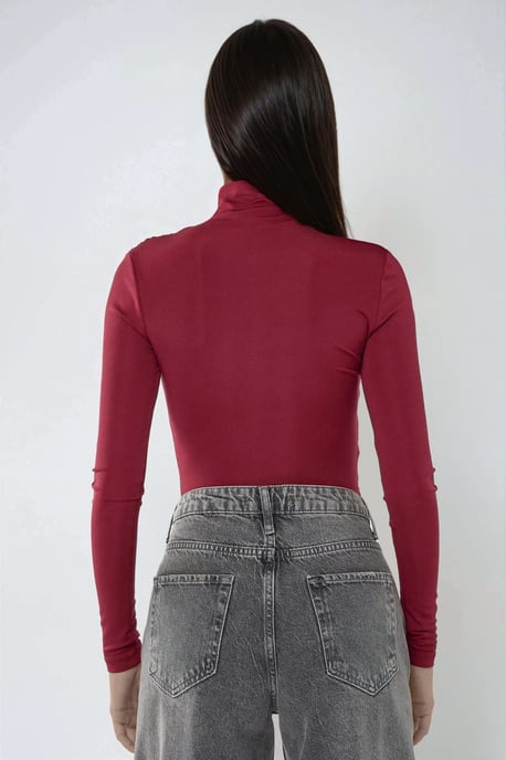 Hoge Kraag Drapeerdetail Blouse - Image 6