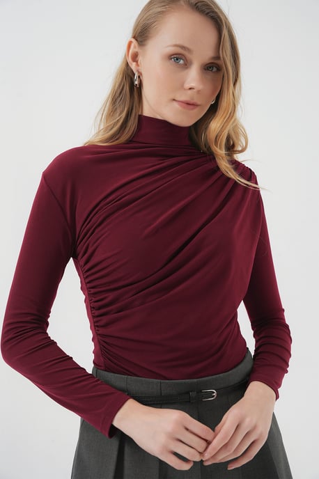 Aansluitende colblouse met drapeer-detail - Image 1
