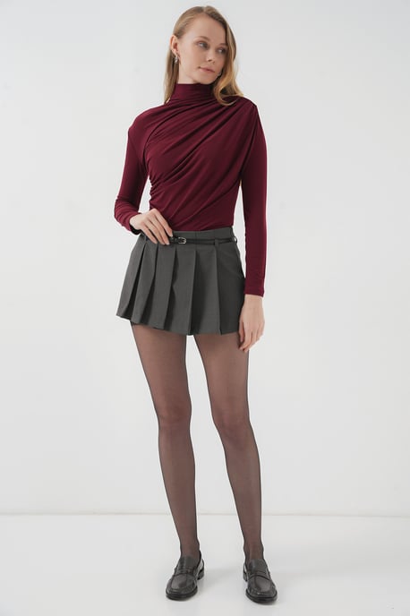 Aansluitende colblouse met drapeer-detail - Image 2
