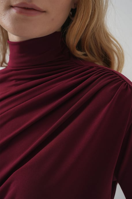 Aansluitende colblouse met drapeer-detail - Image 5
