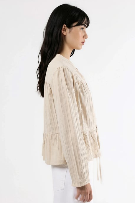 Blouse met lange mouwen en tippetkraag - Image 4