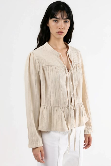 Blouse met lange mouwen en tippetkraag - Image 6
