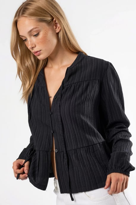 Blouse met lange mouwen en tippetkraag - Image 3