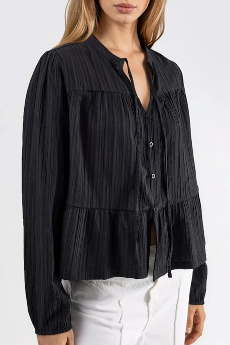 Blouse met lange mouwen en tippetkraag - Image 5