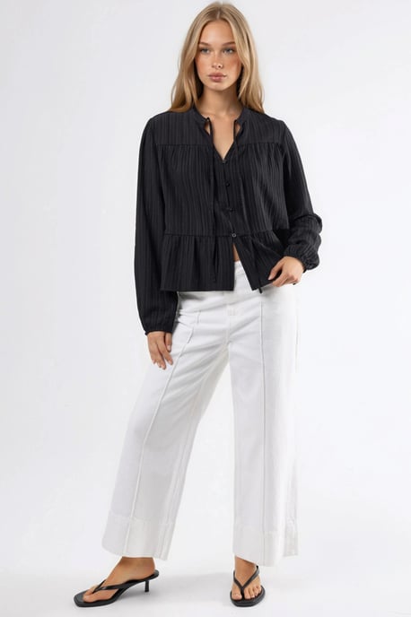 Blouse met lange mouwen en tippetkraag - Image 6